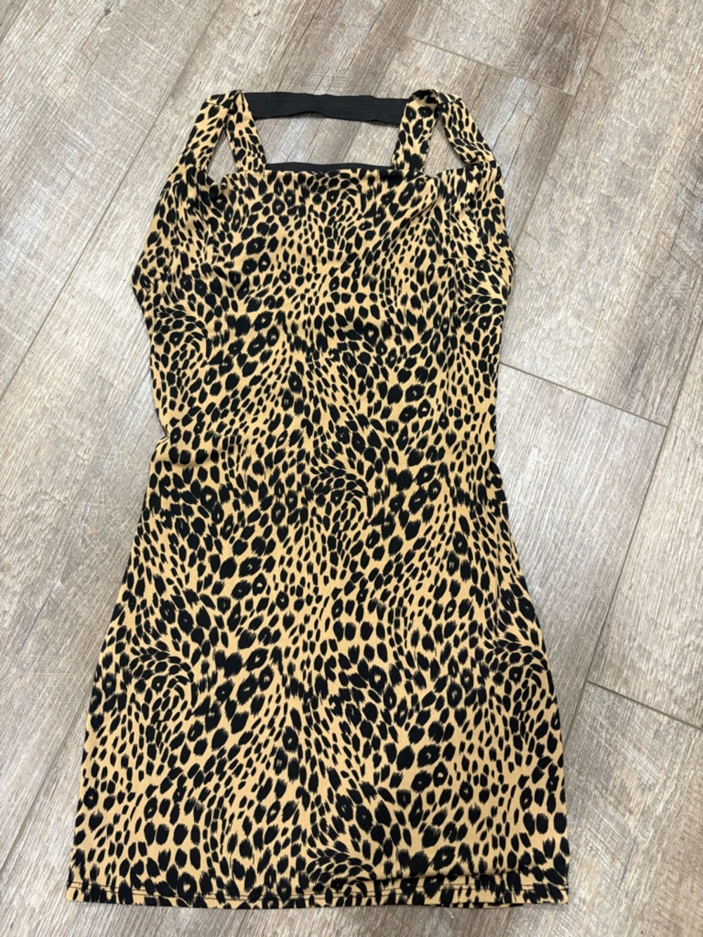 Charlotte Russe Tan and Black Leopard Print Dress